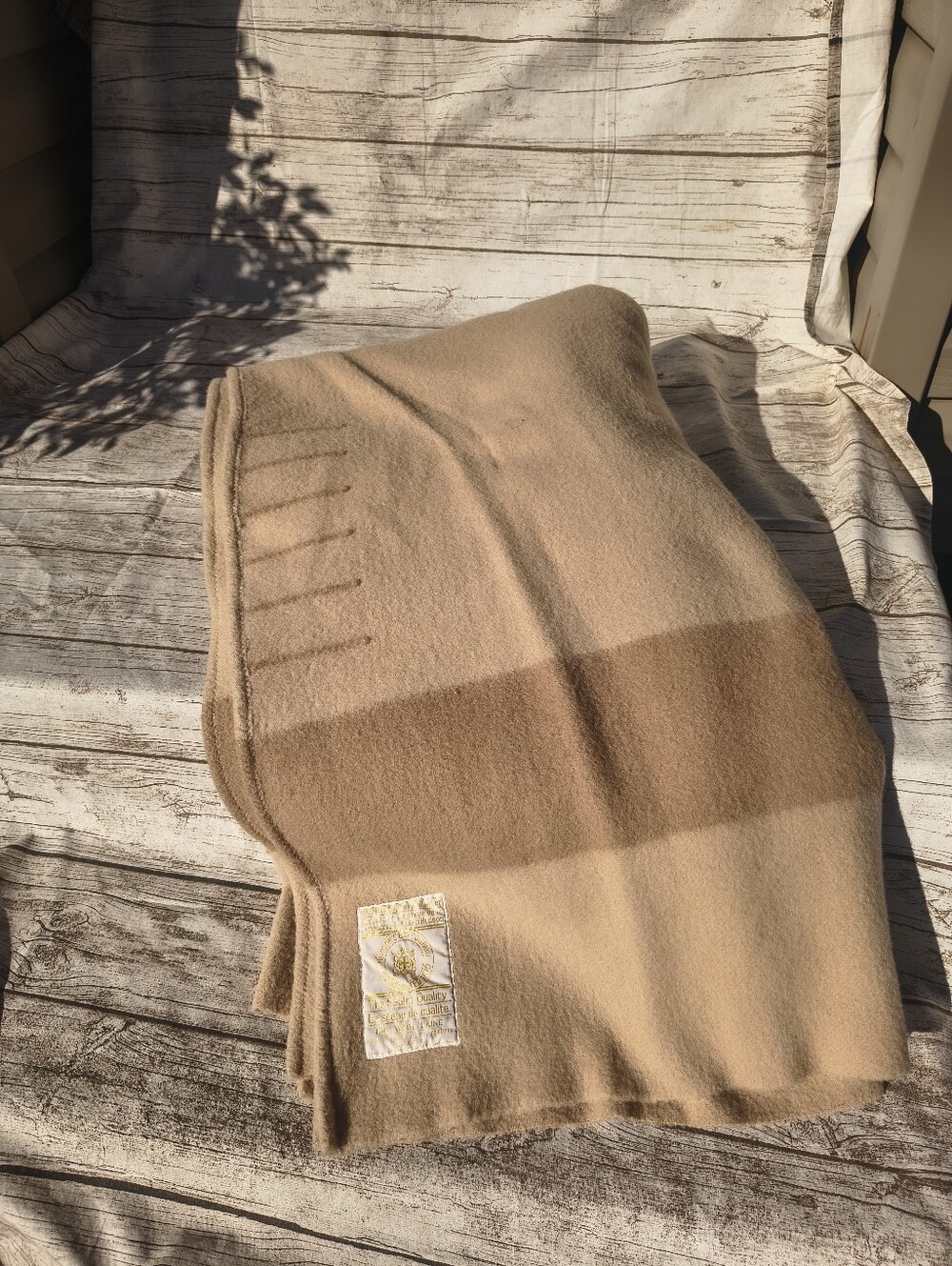 Hudson Bay Point Blanket Brown Tan Wool 8 Point